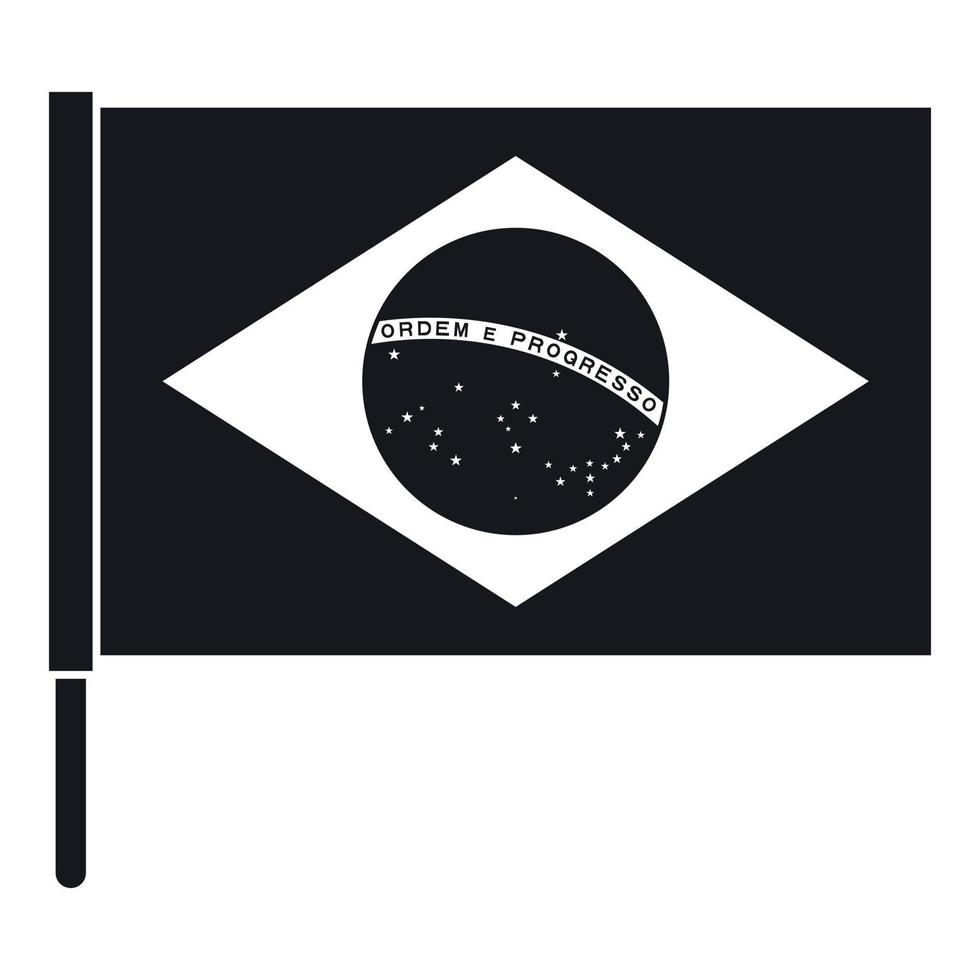 bandiera di brasile icona, semplice stile vettore