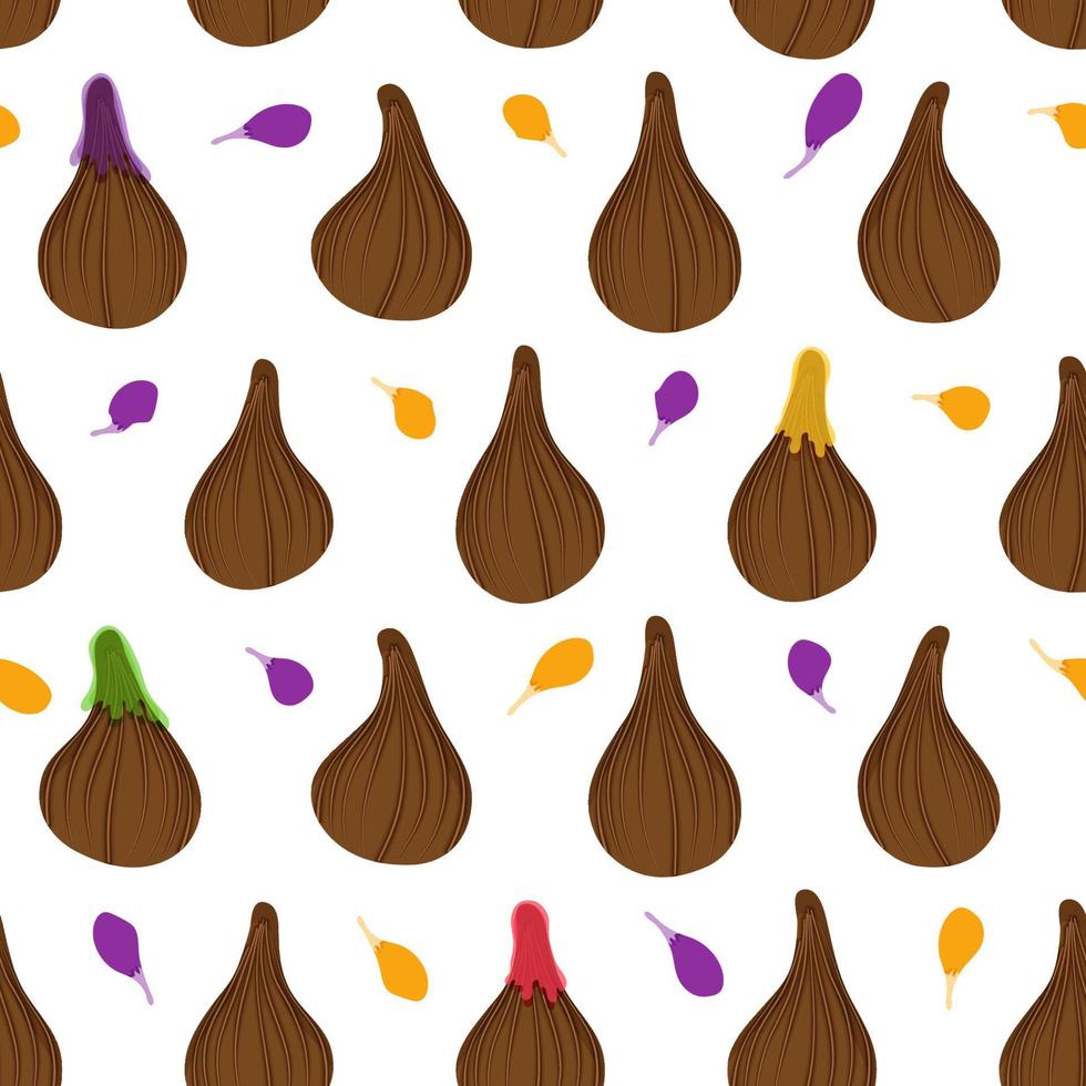 senza soluzione di continuità modello con cioccolato modak vettore illustrazione