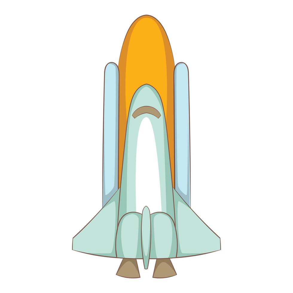 spazio navetta icona, cartone animato stile vettore