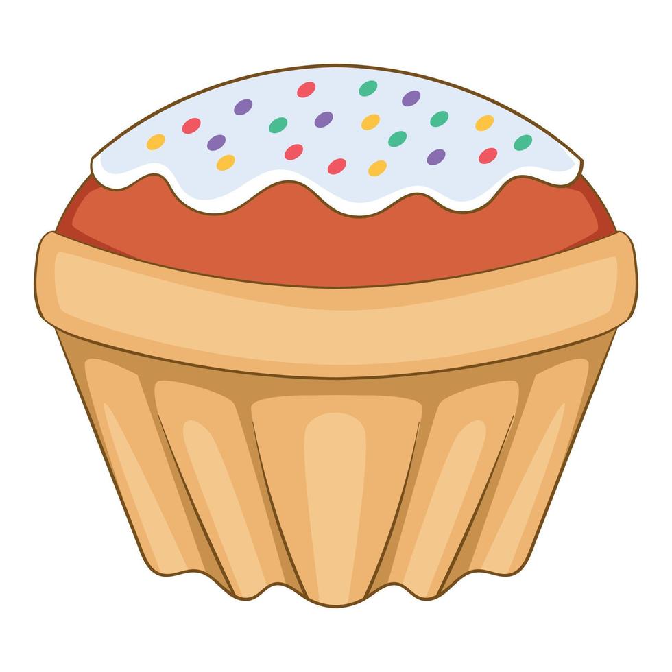 Pasqua torta icona, cartone animato stile vettore