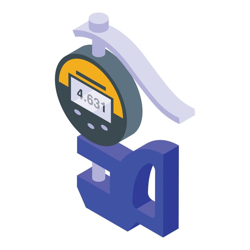 digitale micrometro valutare icona isometrico vettore. righello attrezzatura vettore