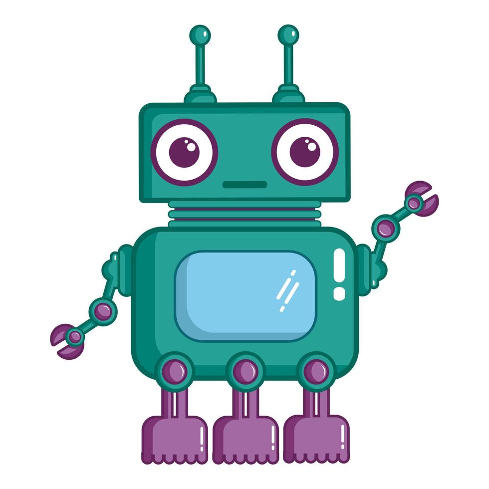 robotica giocattolo icona, cartone animato stile vettore