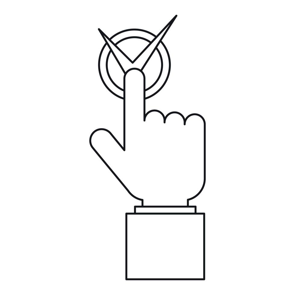 mano con voto cartello icona, schema stile vettore