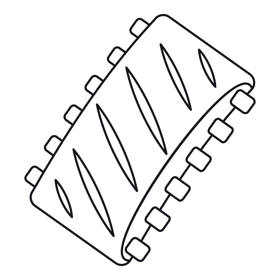 Maiale costolette icona, schema stile vettore