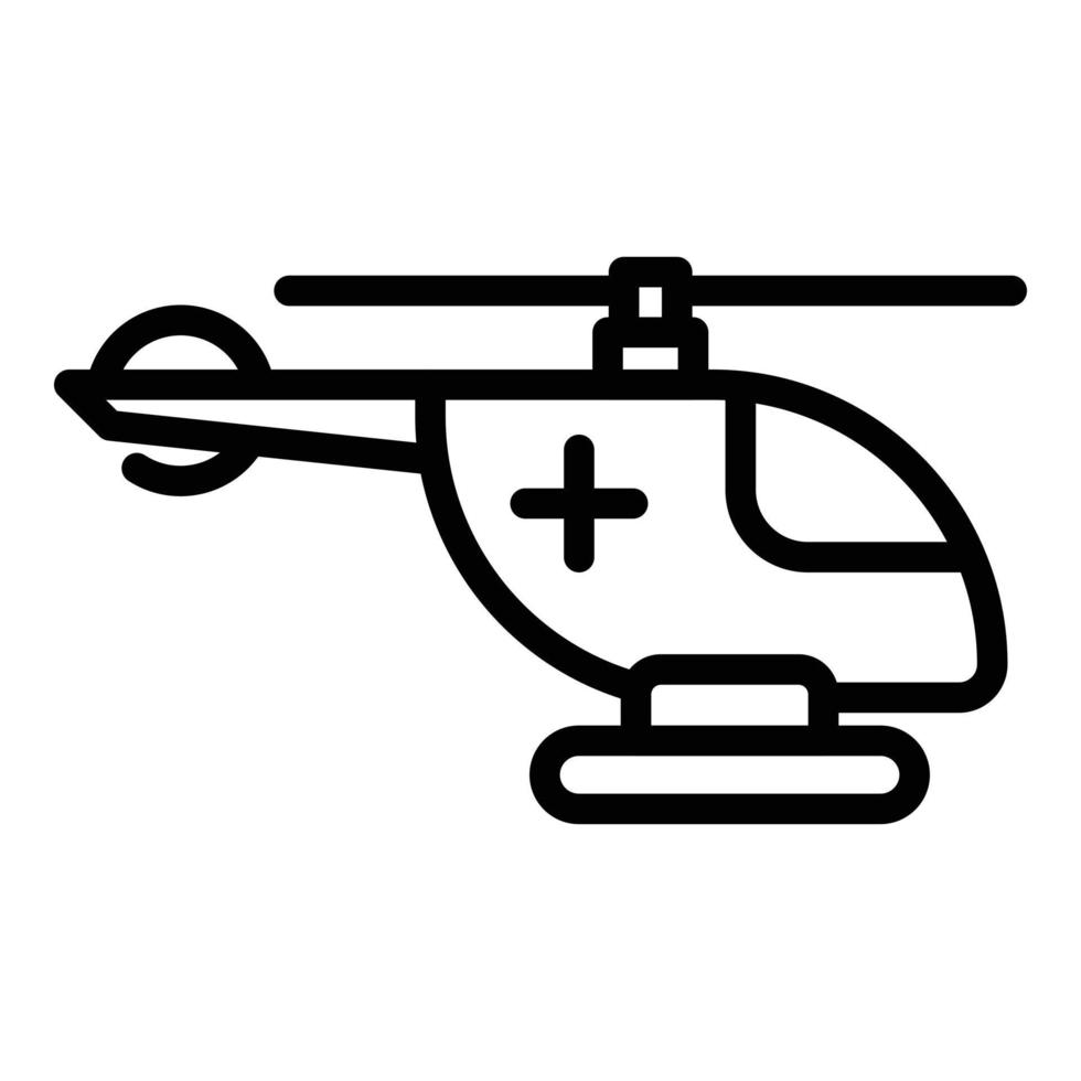 salvare elicottero icona schema vettore. aria ricerca vettore