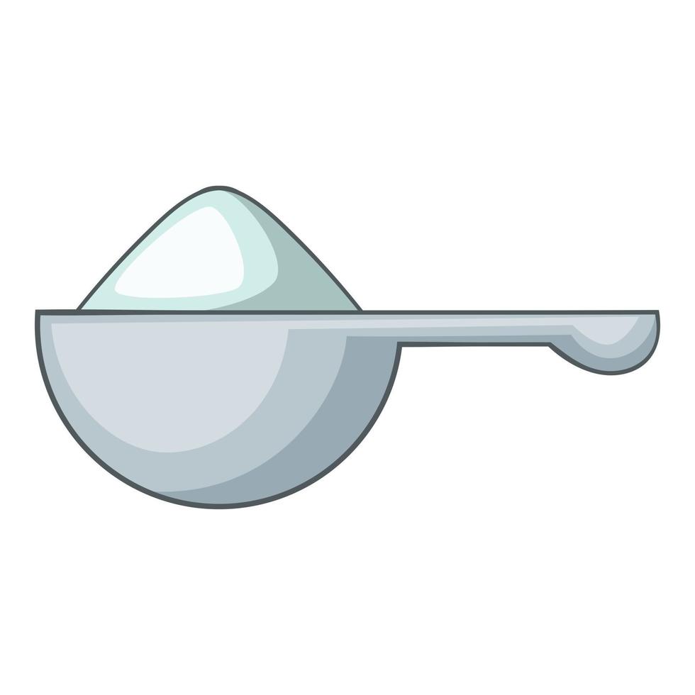 cucchiaio di lavaggio polvere icona, cartone animato stile vettore