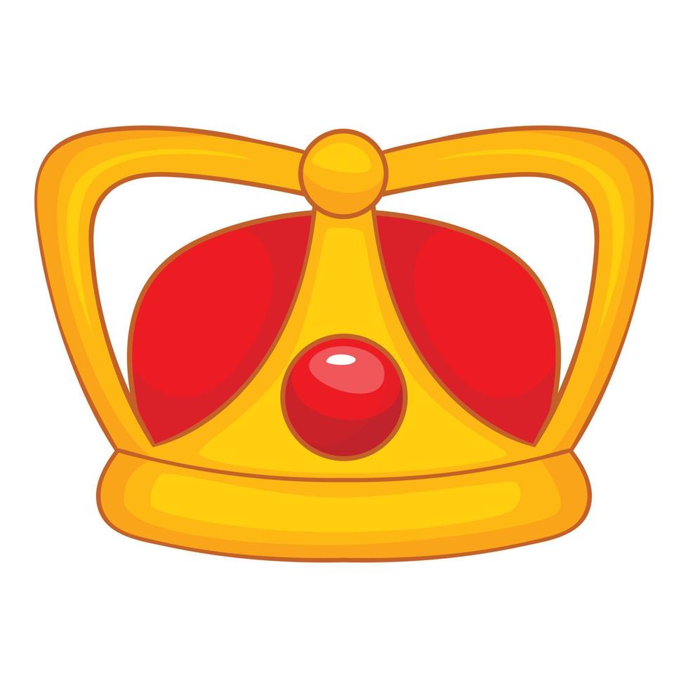 reale corona icona, cartone animato stile vettore