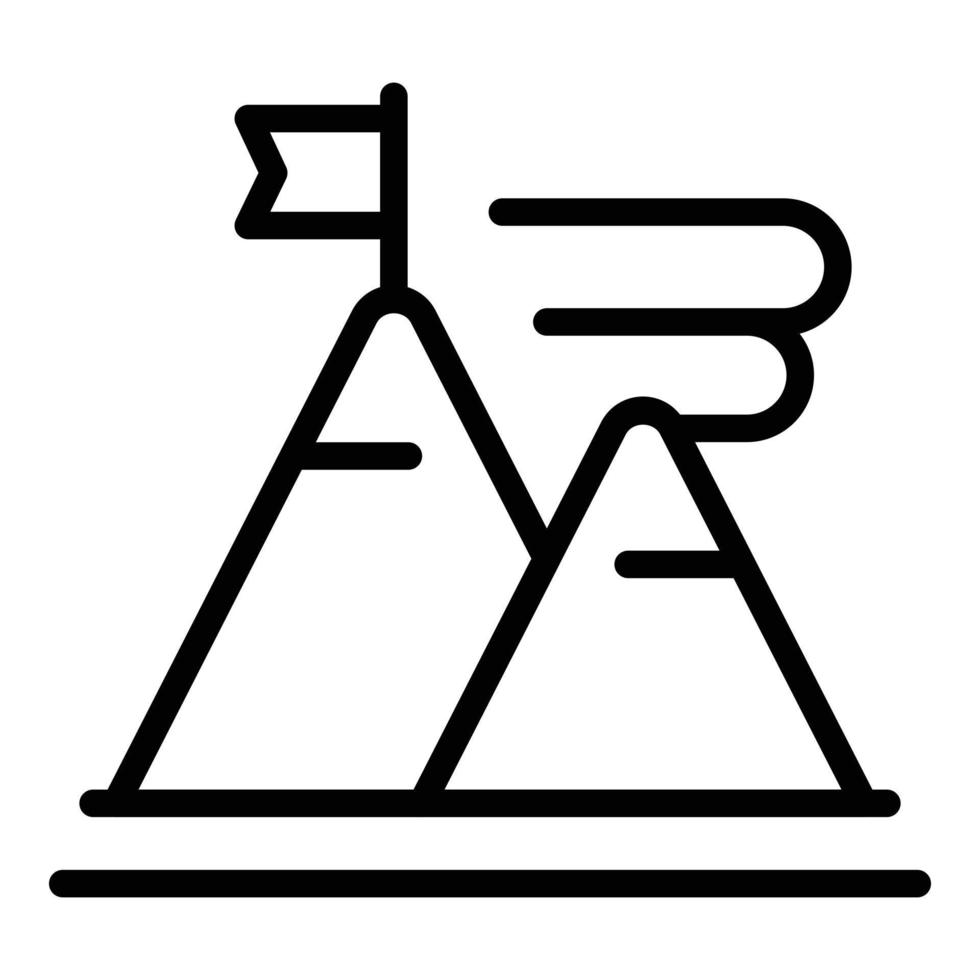montagna bersaglio icona schema vettore. azienda fiducia vettore