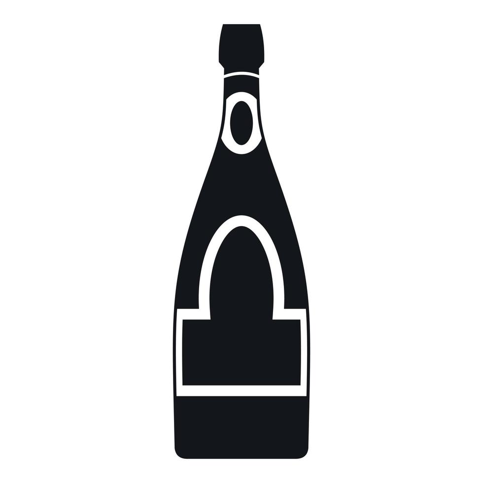 Champagne bottiglia icona, semplice stile vettore