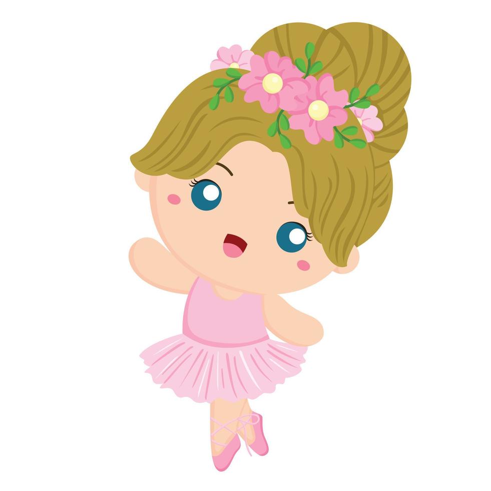 carino poco ballerina balletto sport illustrazione vettore clipart