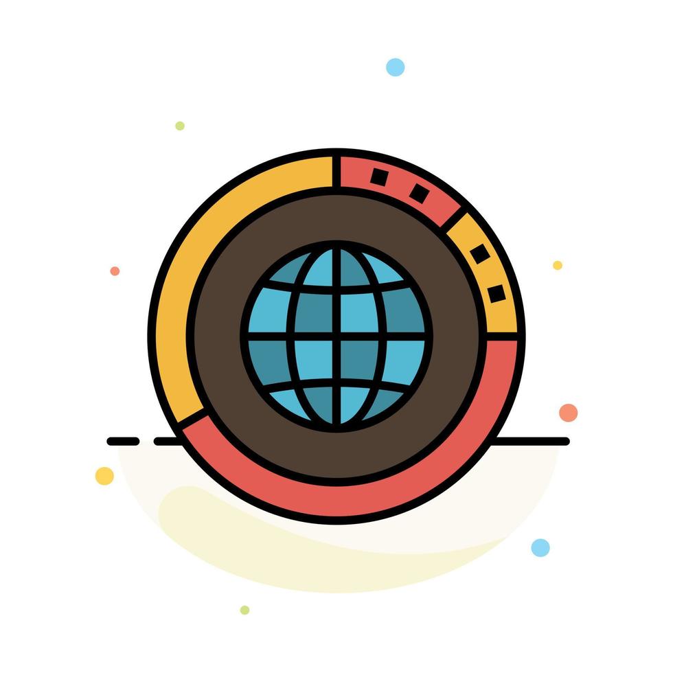 gestione dati globale globo risorse statistica mondo astratto piatto colore icona modello vettore