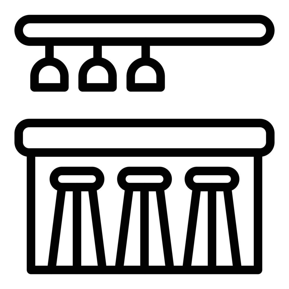 moderno bar icona schema vettore. sedia sgabello vettore