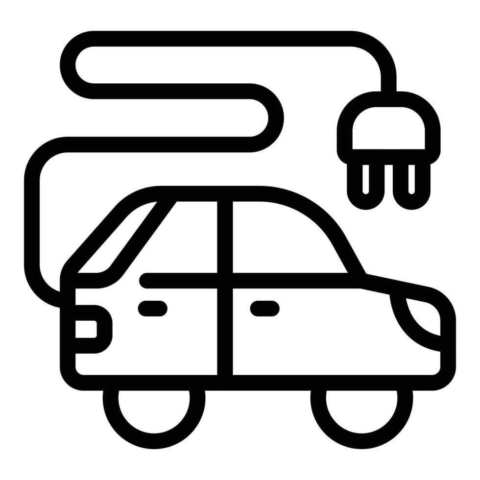 elettrico auto caricare icona schema vettore. città servizio, struttura vettore