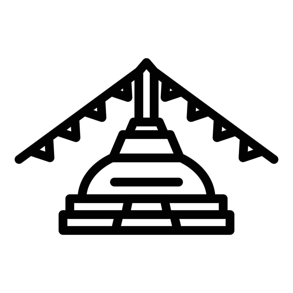 stupa edificio icona schema vettore. Nepal orizzonte vettore