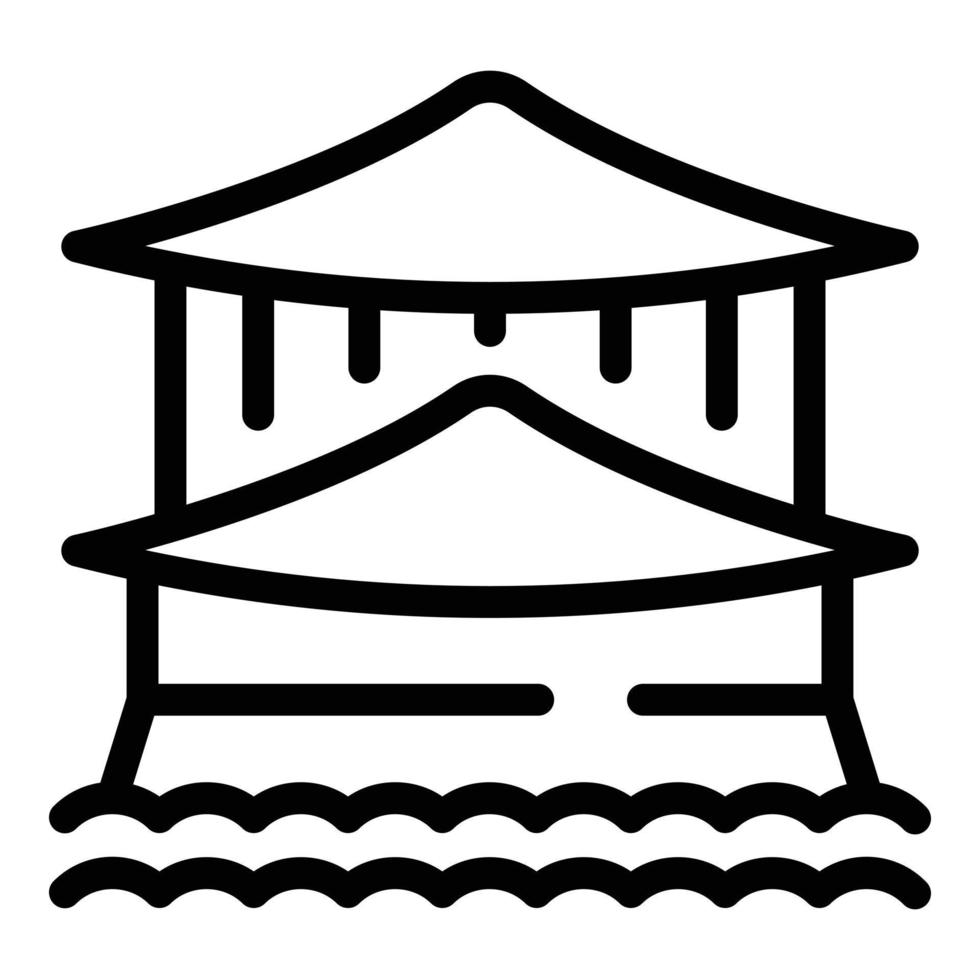 lago tempio icona schema vettore. Giappone kyoto vettore