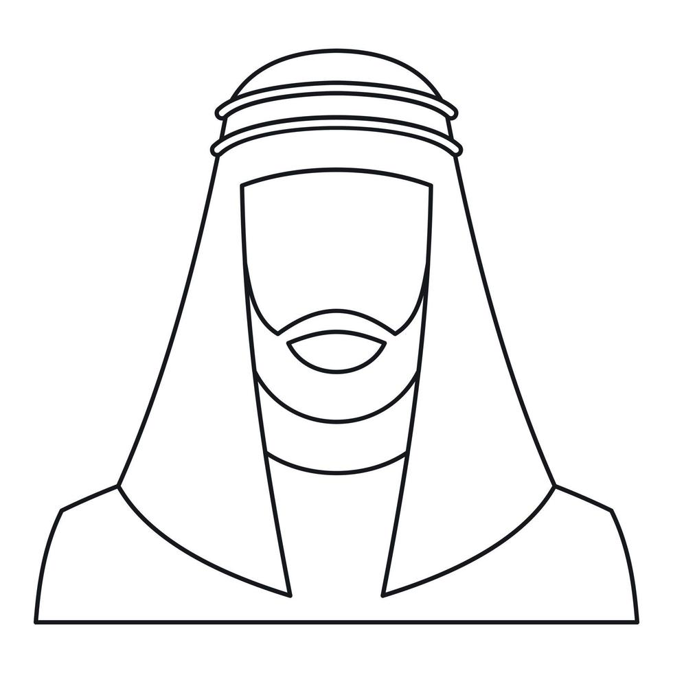 Arabo uomo icona, schema stile vettore