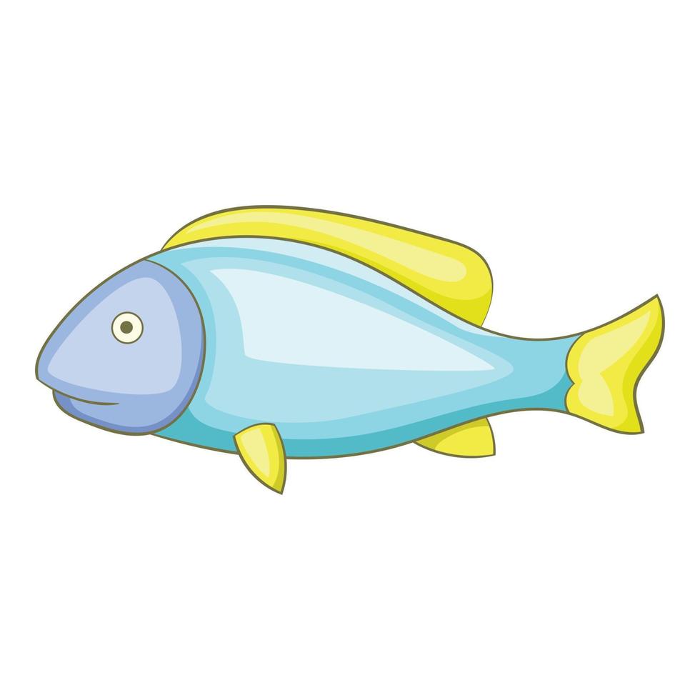 pesce icona, cartone animato stile vettore