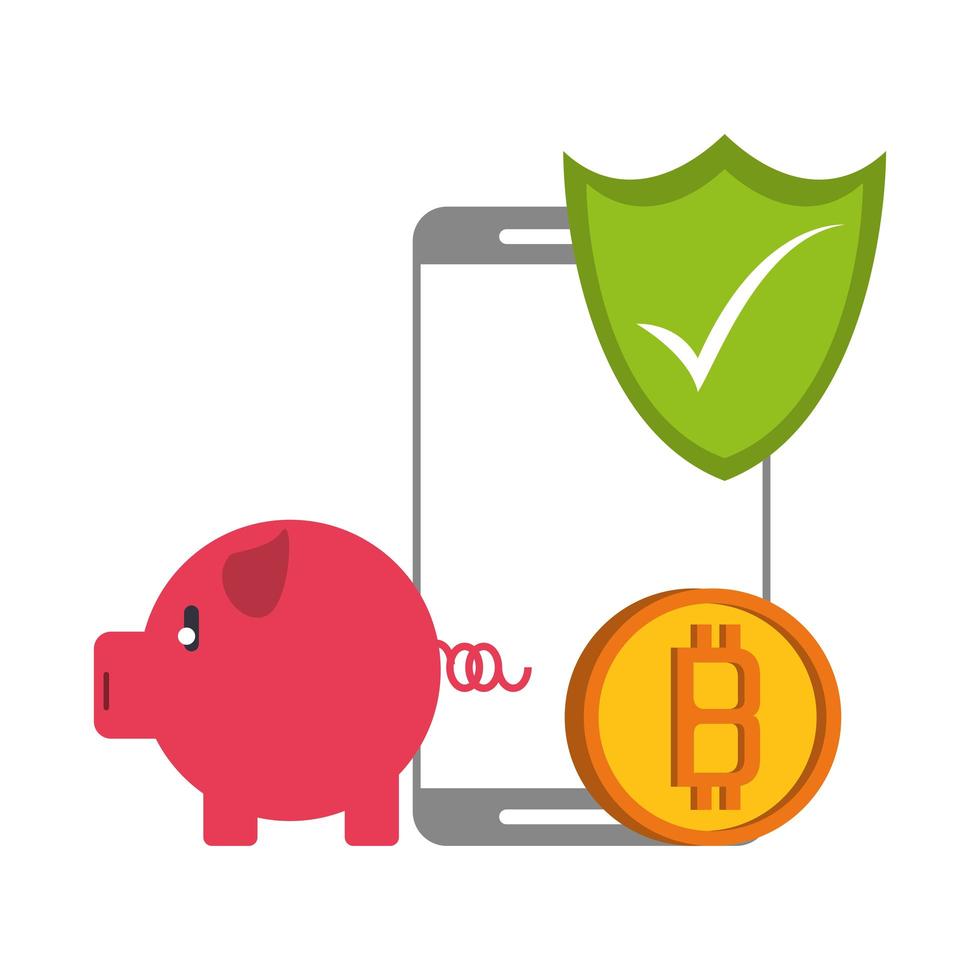 bitcoin, criptovaluta e pagamento online vettore