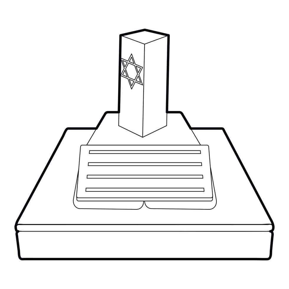 ebreo tomba icona, schema stile vettore