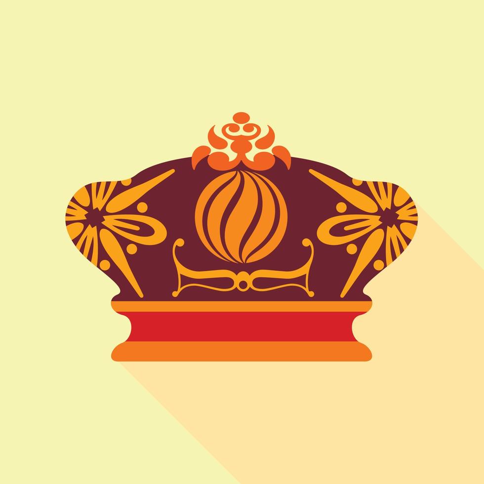 imperiale corona icona, piatto stile vettore