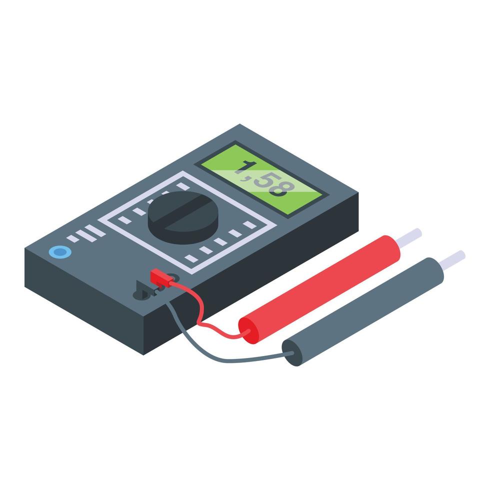 elettrico multimetro icona isometrico vettore. energia batteria vettore