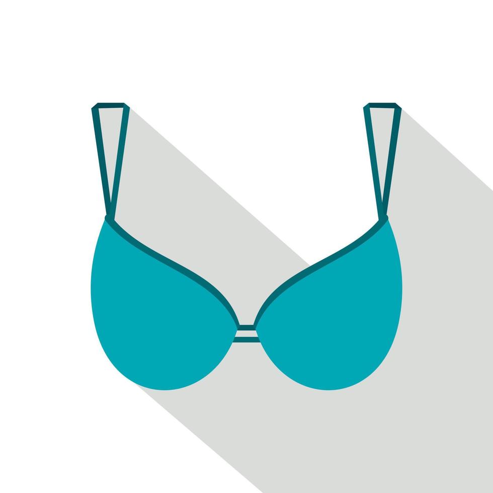 blu reggiseno icona, piatto stile vettore