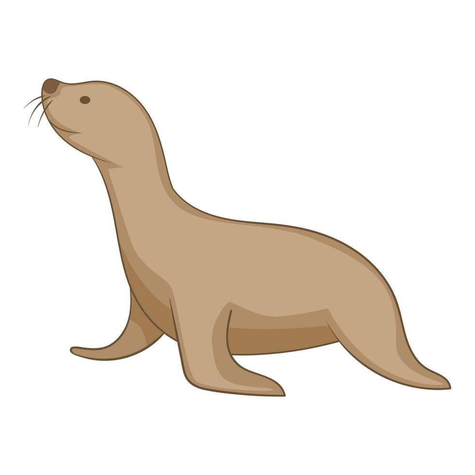 foca animale icona, cartone animato stile vettore