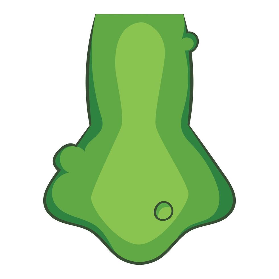 verde zombie naso icona, cartone animato stile vettore