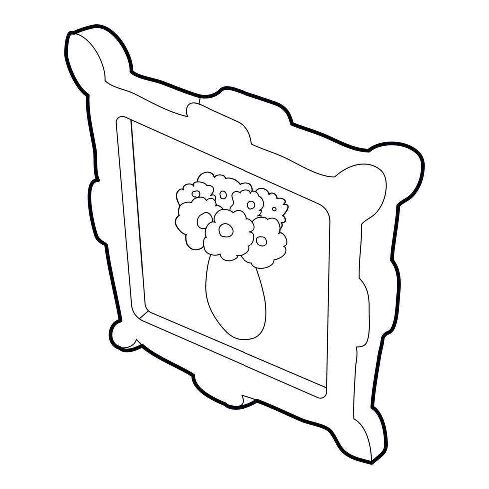 immagine con fiori nel un' vaso icona vettore