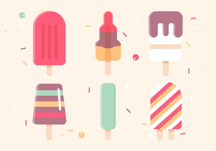 Icone di gelato vettoriali gratis Design piatto