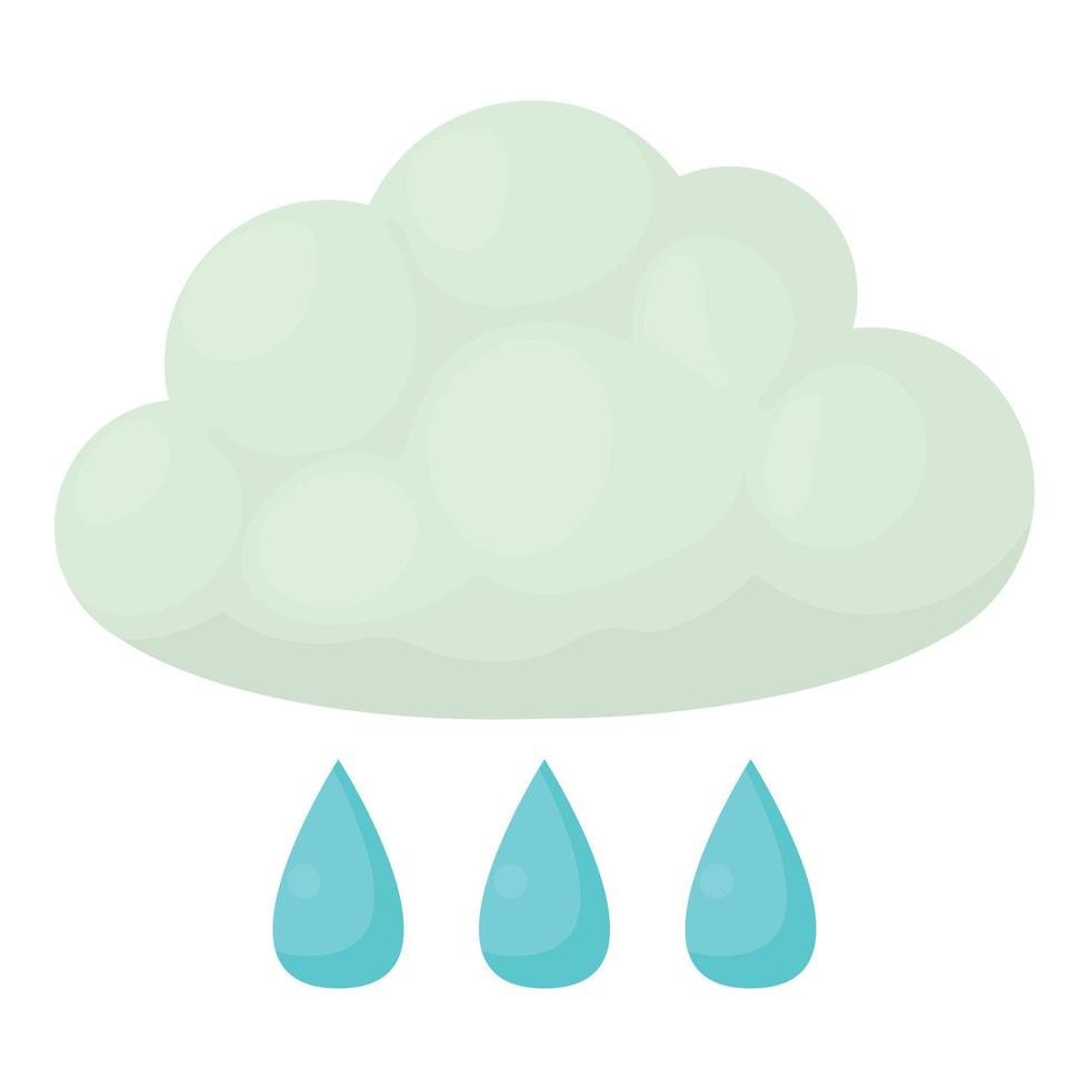 pioggia icona, cartone animato stile vettore