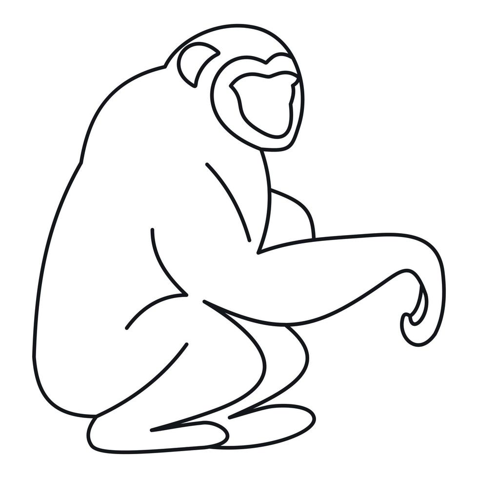 orangutan icona, schema stile vettore