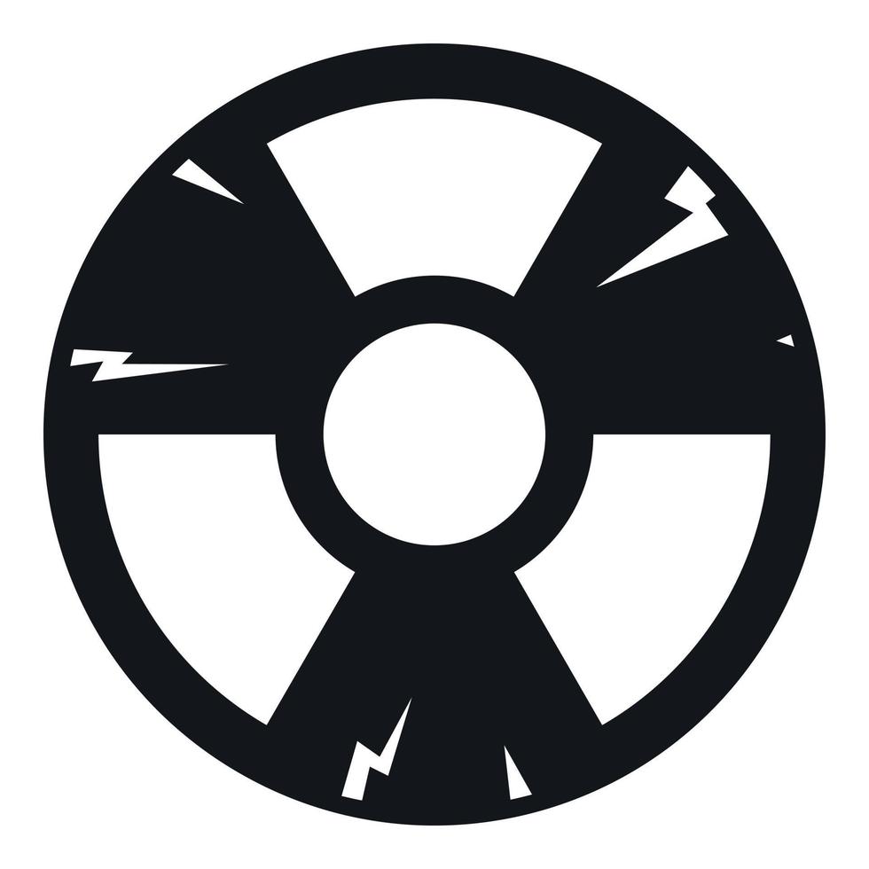 radiazione cartello icona, semplice stile vettore