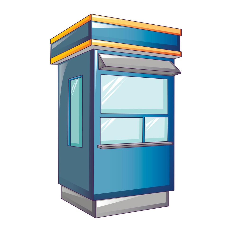 cabine strada negozio icona, cartone animato stile vettore