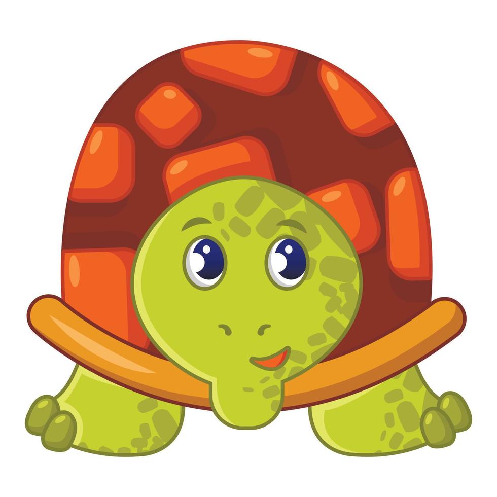 allegro tartaruga icona, cartone animato stile vettore