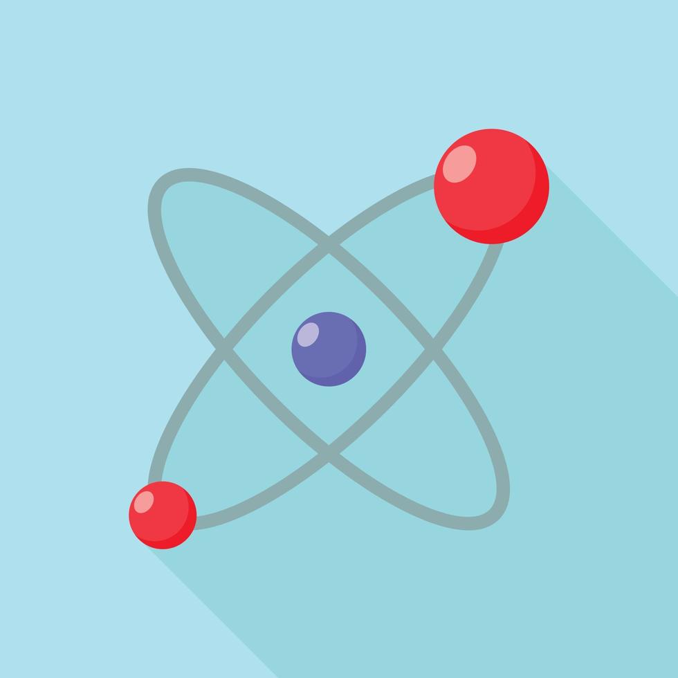 atomo molecola icona, piatto stile vettore