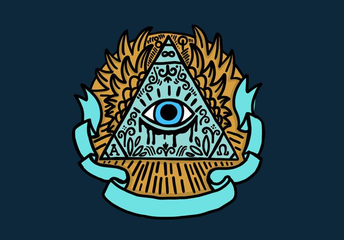 Piramide degli occhi degli Illuminati vettore