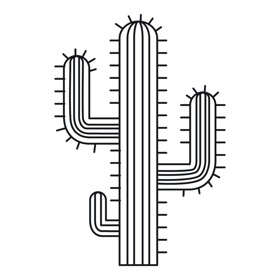 cactus, deserto pianta icona, schema stile vettore