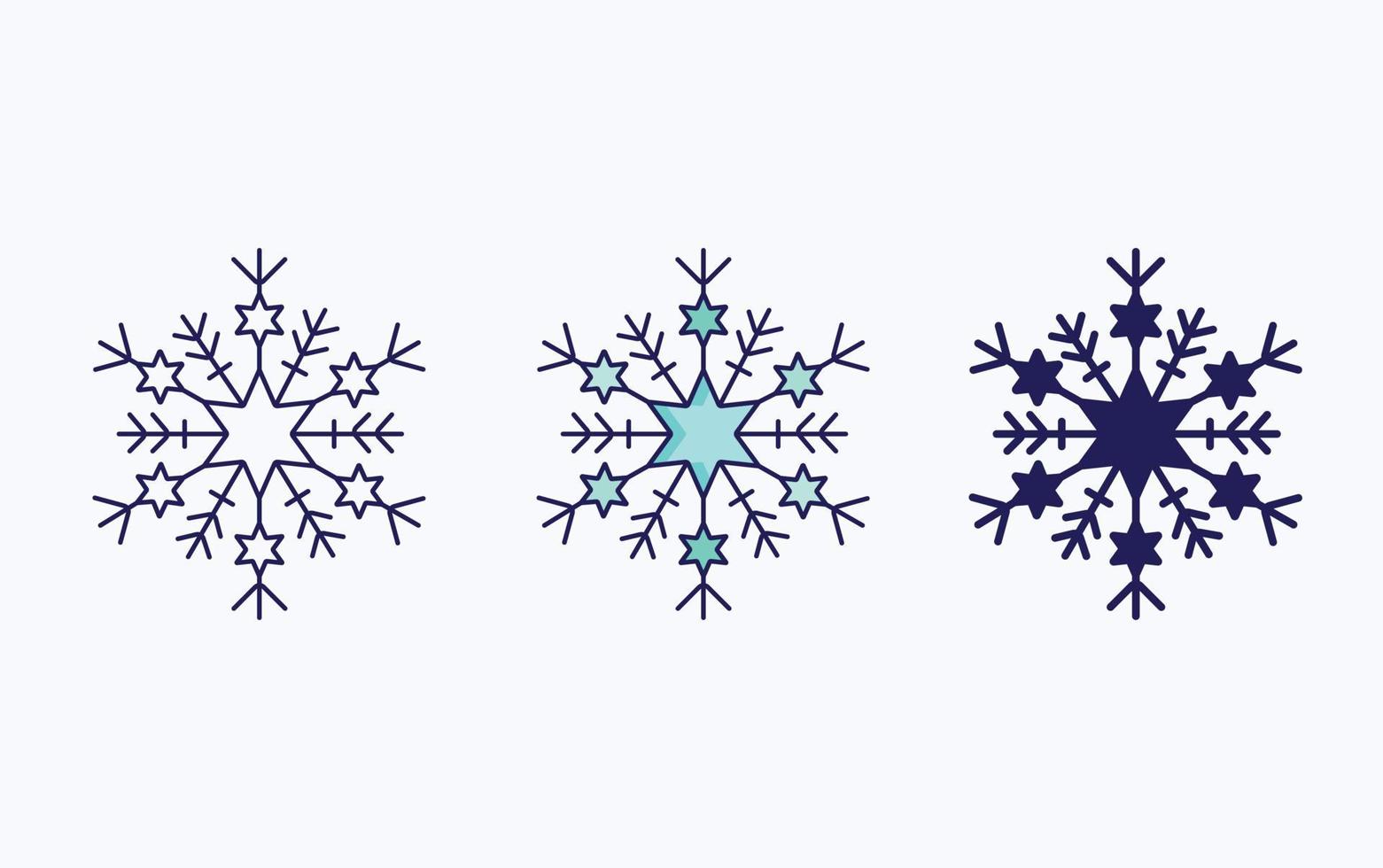 fiocco di neve linea e glifo icona, vettore illustrazione