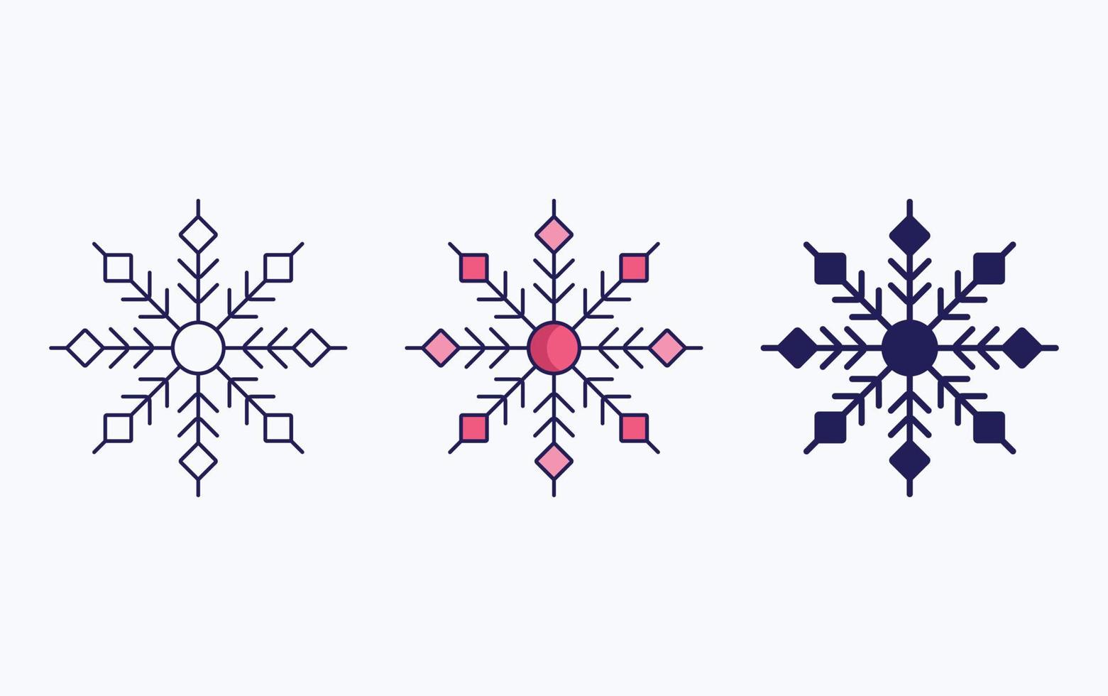 fiocco di neve linea e glifo icona, vettore illustrazione