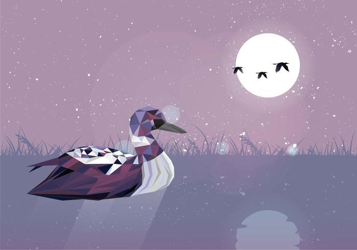 Loon Bird Low Poly stile vettoriale