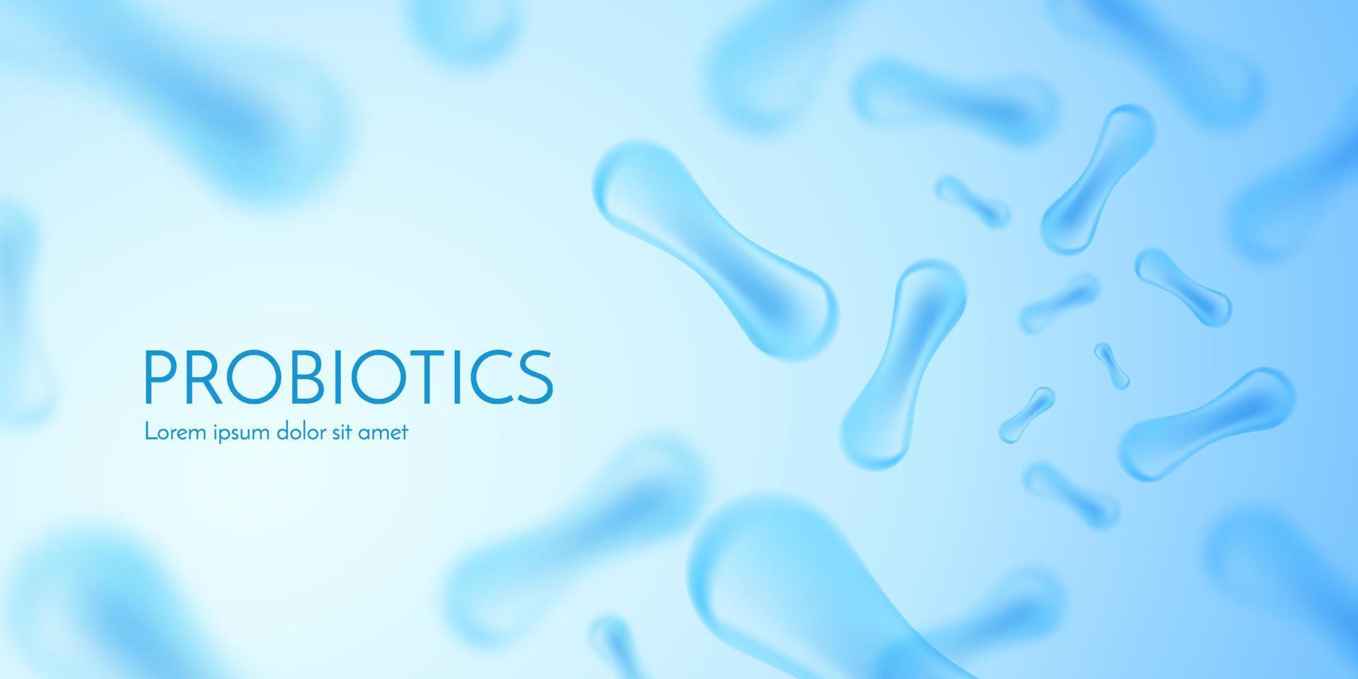 probiotici batteri vettore illustrazione. biologia, scienza sfondo. microscopico batteri avvicinamento.