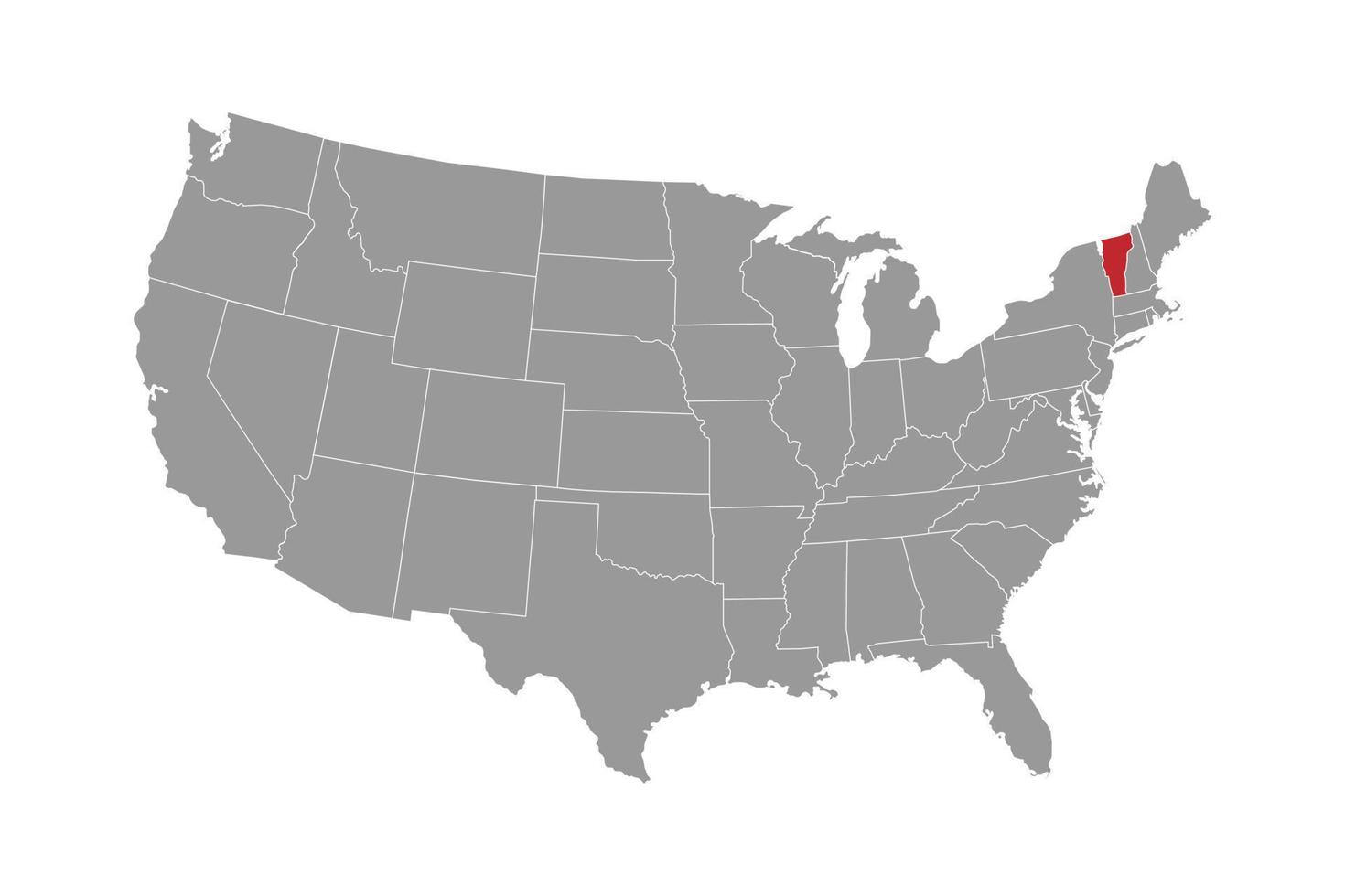 Vermont stato carta geografica. vettore illustrazione.