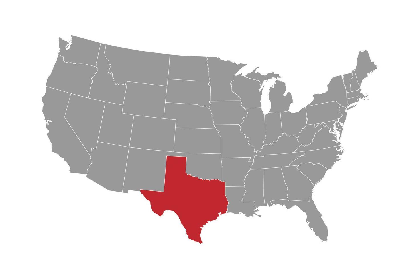 Texas stato carta geografica. vettore illustrazione.
