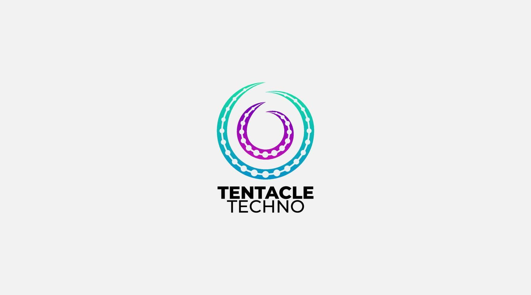 tentacolo Tech logo design modello illustrazione vettore