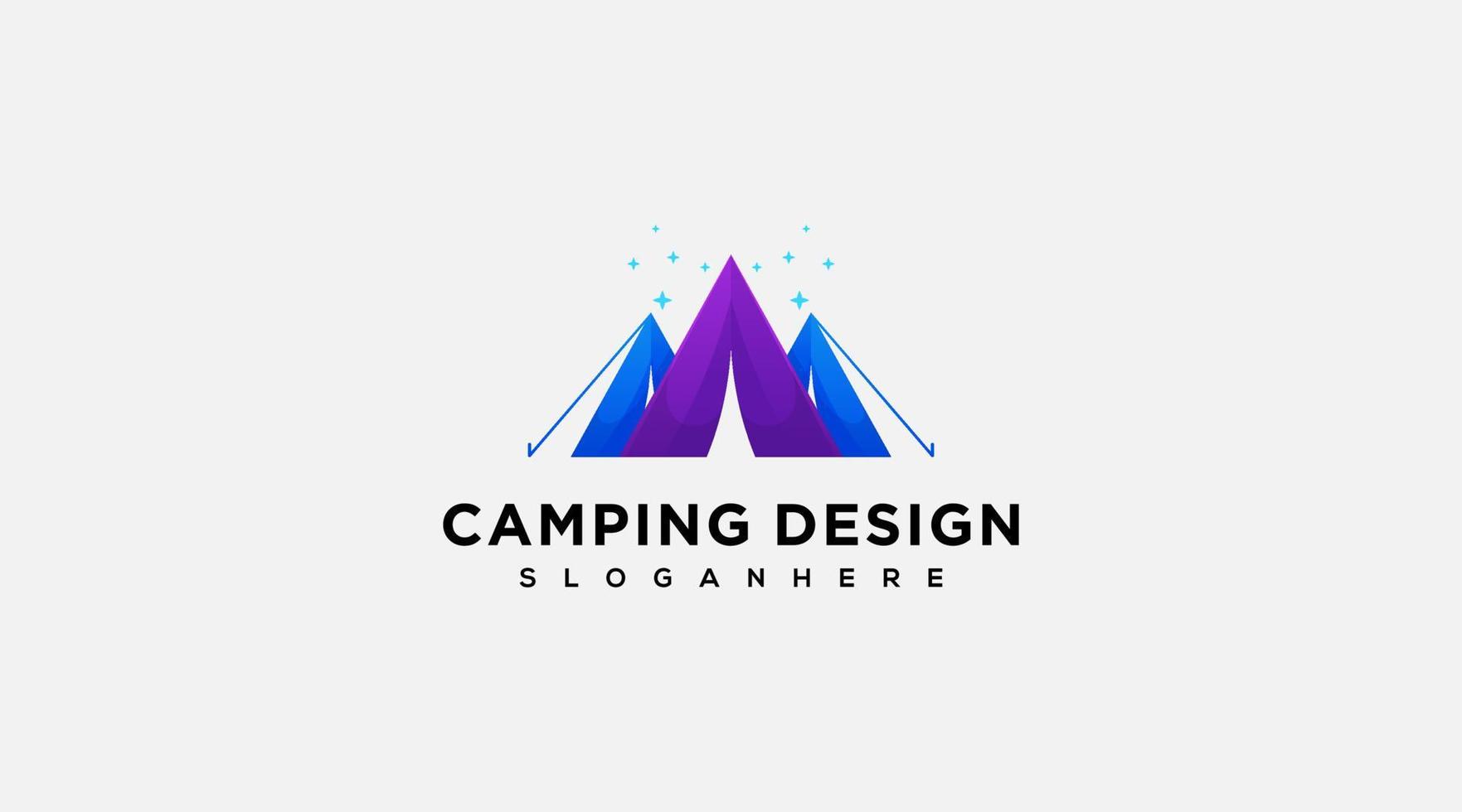 campeggio bellissimo logo design vettore illustrazione