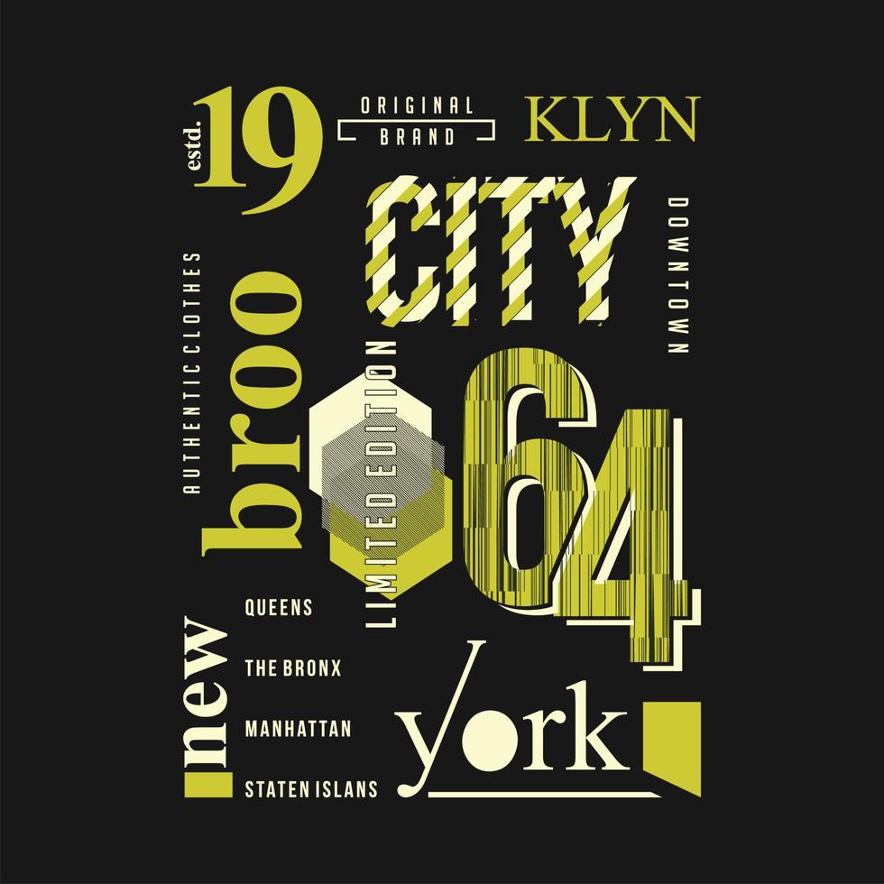 brooklyn nuovo York città astratto testo framegraphic t camicia vettore illustrazione