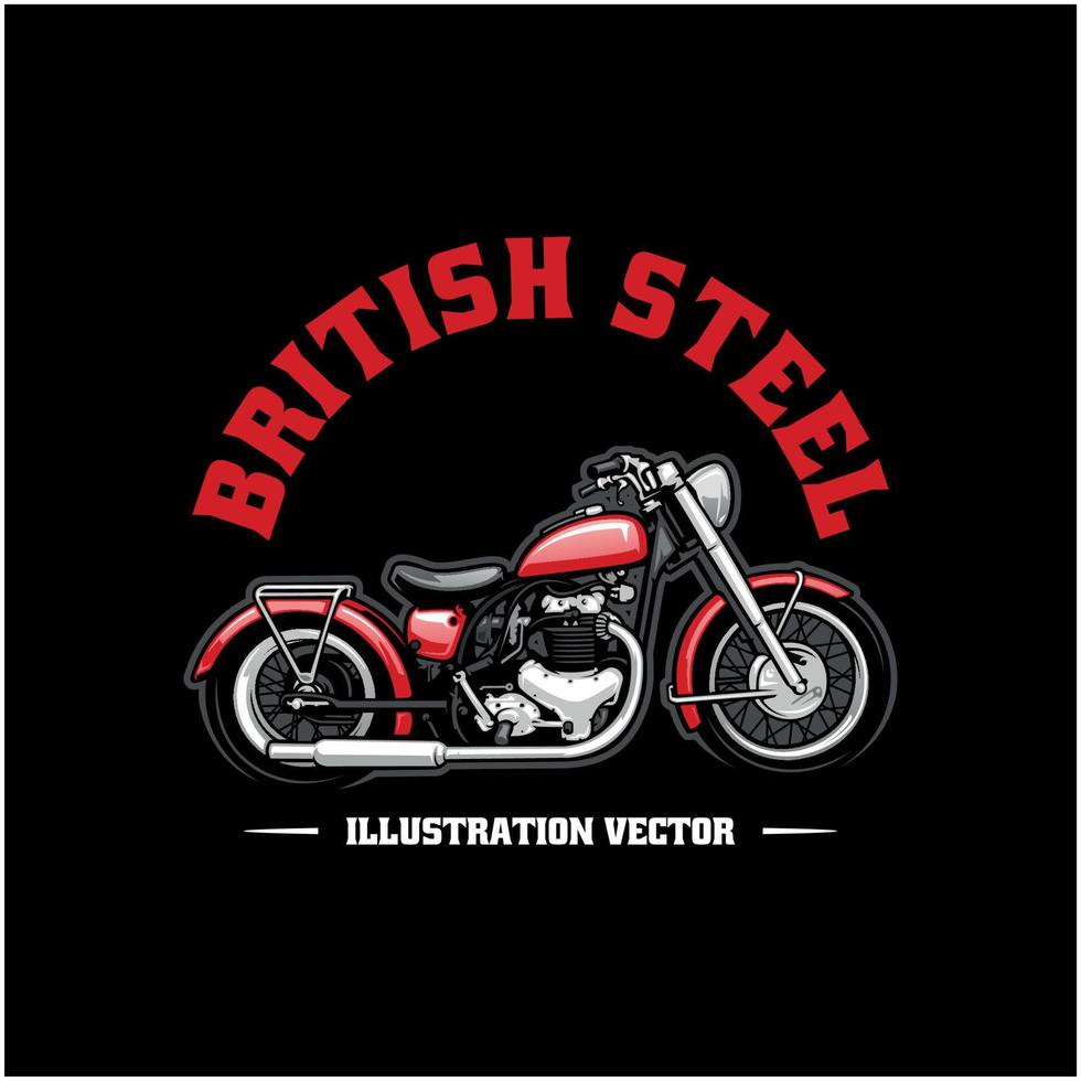 Britannico classico motociclo logo vettore nel nero sfondo