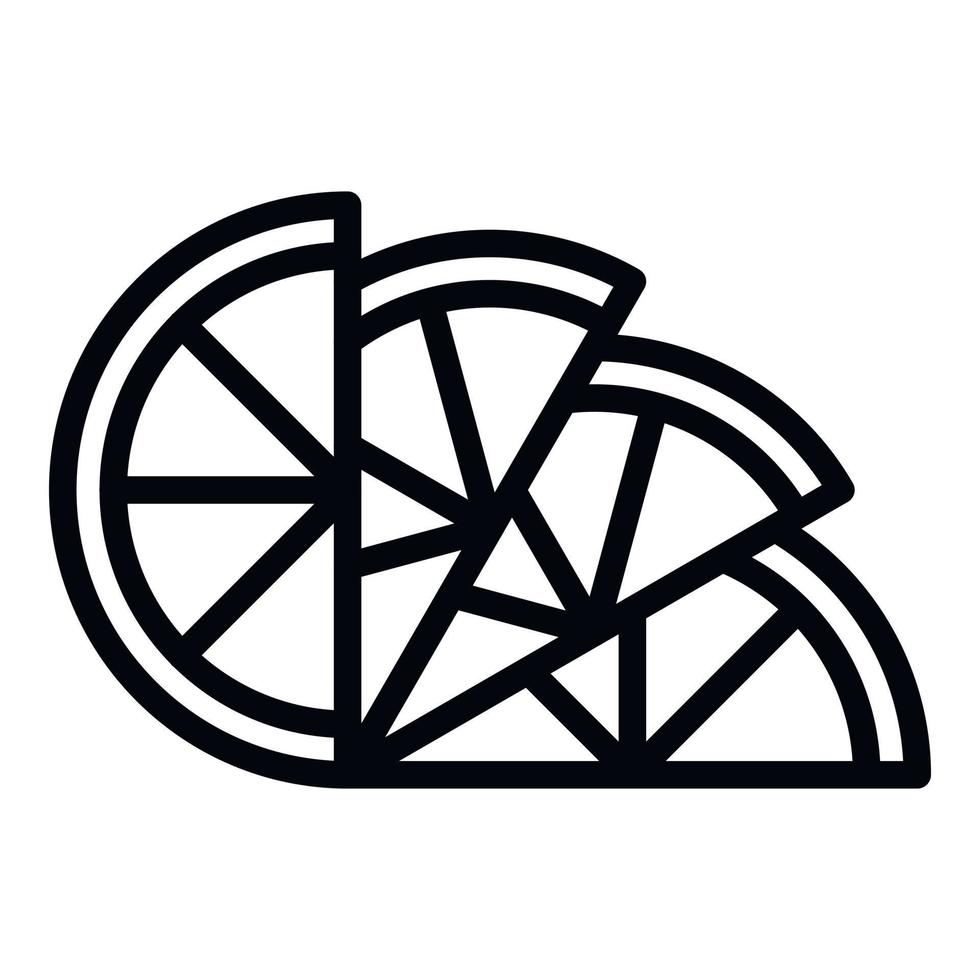 Limone cunei icona, schema stile vettore