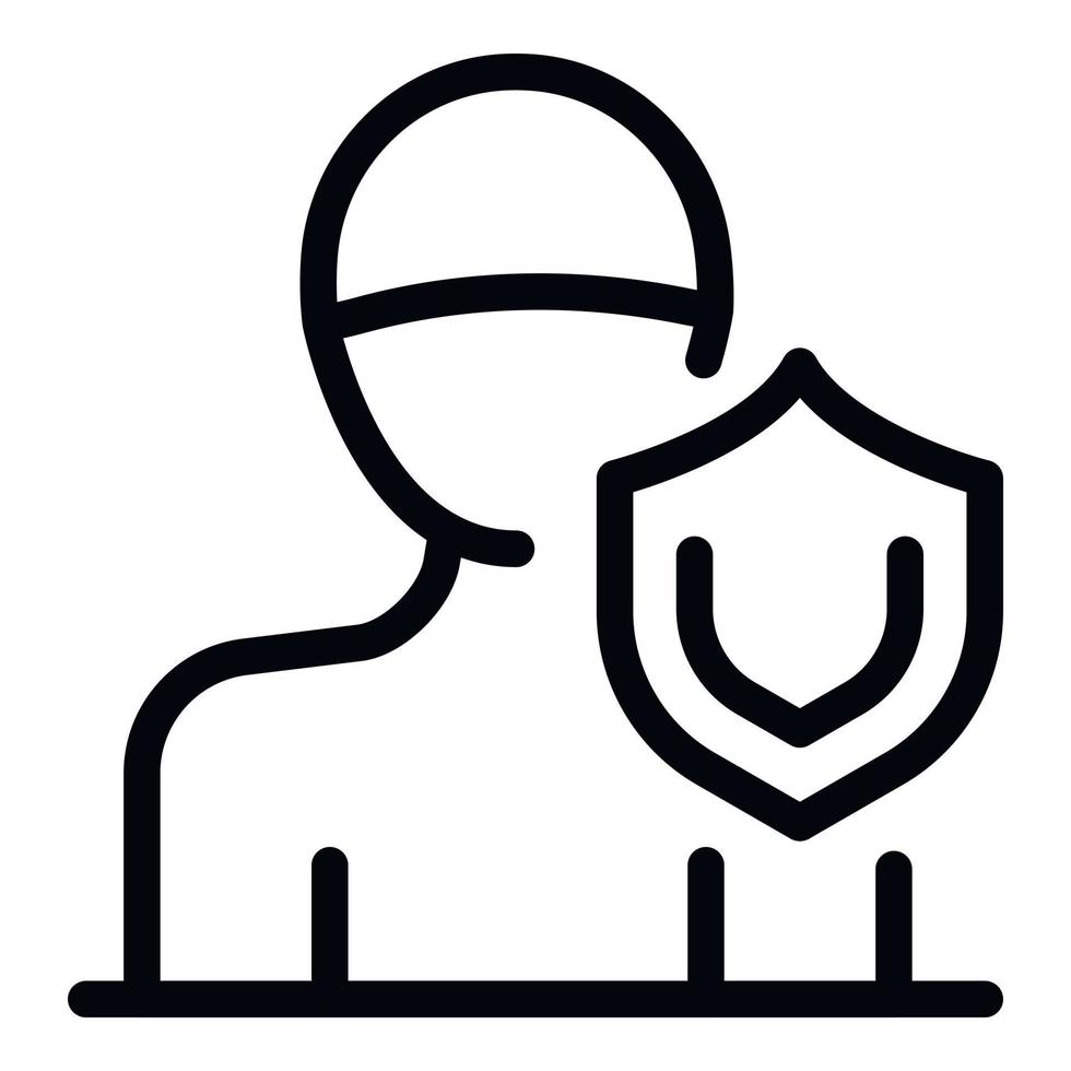 protezione solare avatar icona, schema stile vettore